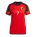 Camiseta Bélgica Kevin De Bruyne #7 Primera Equipación para mujer Mundial 2022 manga corta